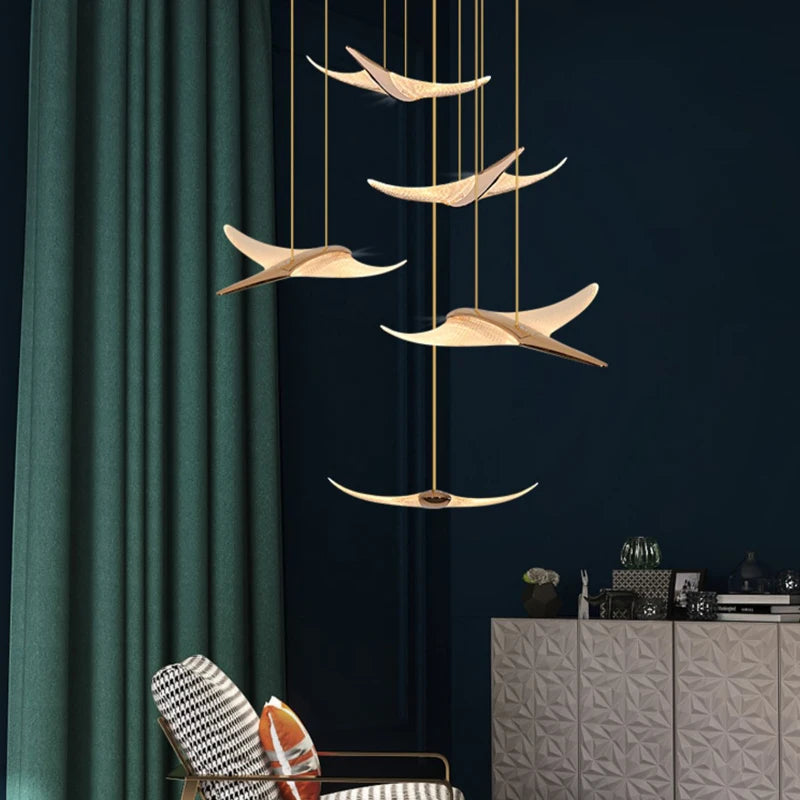 Nordic Acrylic Bird Pendant Light for Stairwell