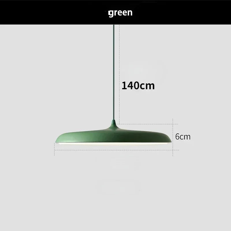 Nordic Flat Saucer LED Pendant Light in Four Colors for Kitchen Island