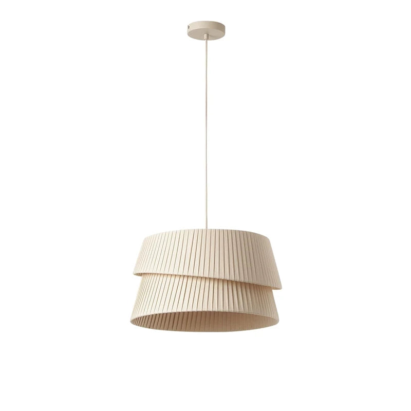 Nordic Minimalist Iron Pendant Light with Fabric Shade