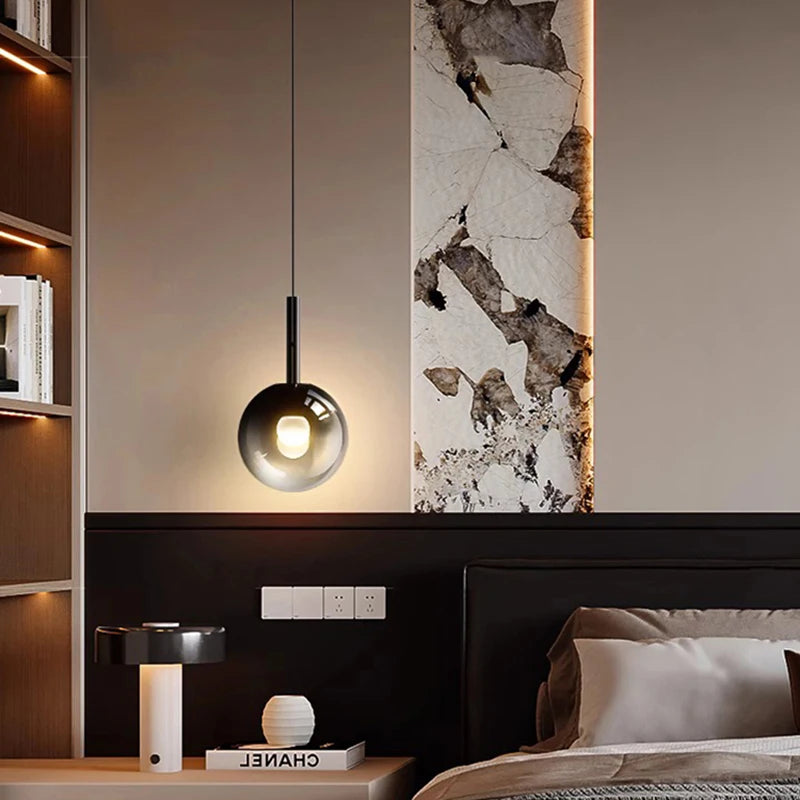 Nordic Glass Pendant Light for Bedroom