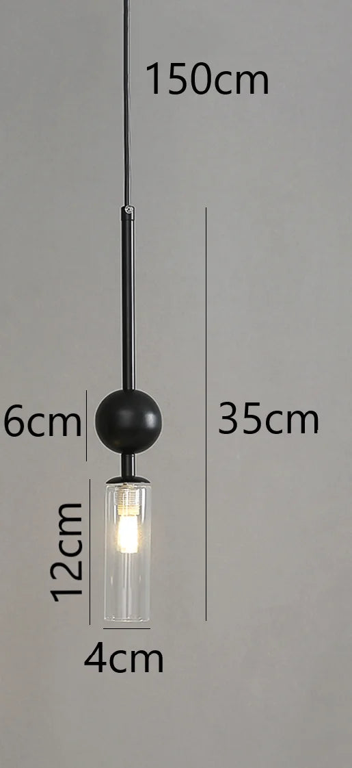 Nordic Light Luxury Pendant Lights Gold Black Iron Art Chandeliers LED Restaurant Bedroom Bedside Glass Decoration Hanging Lamp