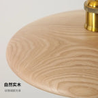 Solid Wood Disc Pendant Light with Opal Globe for Tea Room and Hallway