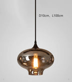 Nordic Smoke Glass Pendant Light for Dining Room