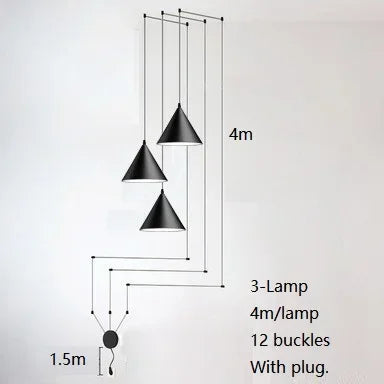 Minimalist Iron Cone Pendant Light for Dining Room