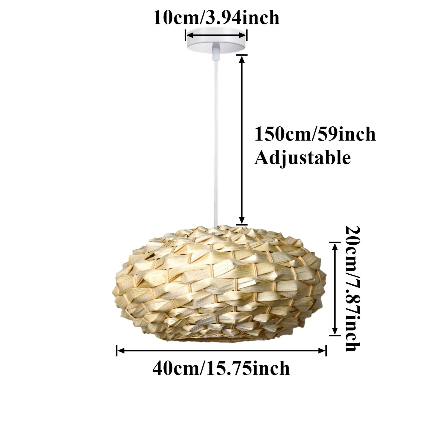 Bohemian Bamboo Rattan Pendant Light for Bedroom