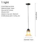 Vintage Iron Glass Pendant Chandelier Retro Loft