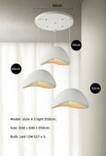 Wabi Sabi White Resin Dome Pendant Light for Living Room and Dining Room