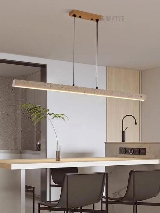 Minimalist Travertine Stone Pendant Light for Dining