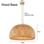 Bamboo Hand Weaving Pendant Lights 36cm Hanging LED Ceiling Lamp Chandelier Fixture Rattan Hand Craft Woven Home Bedroom Decor