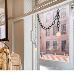 Art Deco Glass Chain Swag Pendant Light with Opal Globes for Dining Room