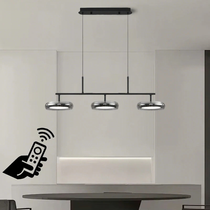 Colgante de cristal minimalista con control remoto