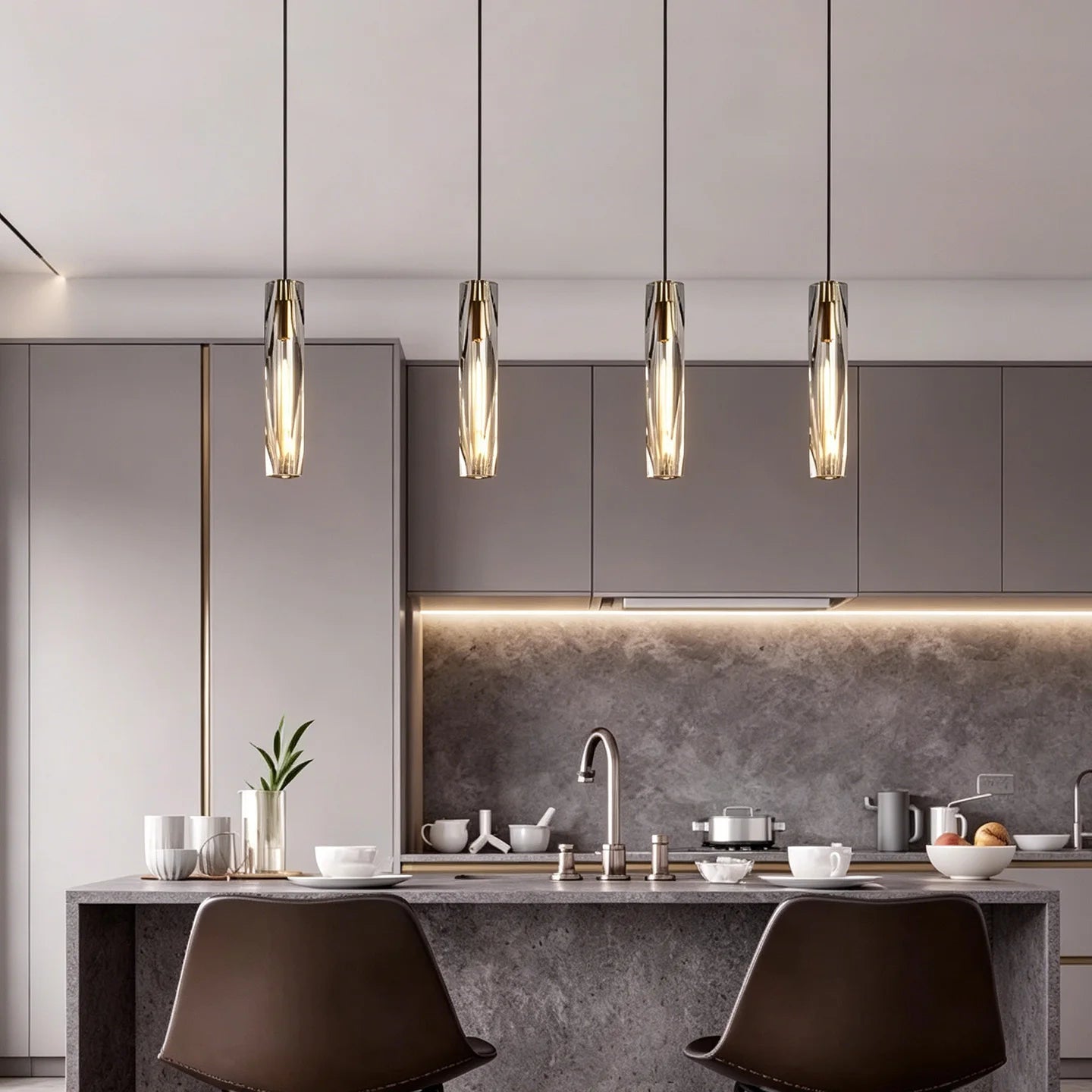 Luxury Crystal Glass Pendant Light for Dining Room