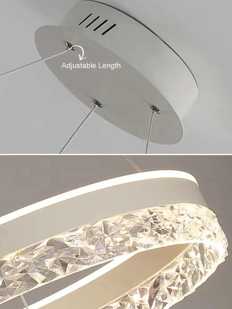 Minimalist Crystal Glass Pendant Light for Bedroom