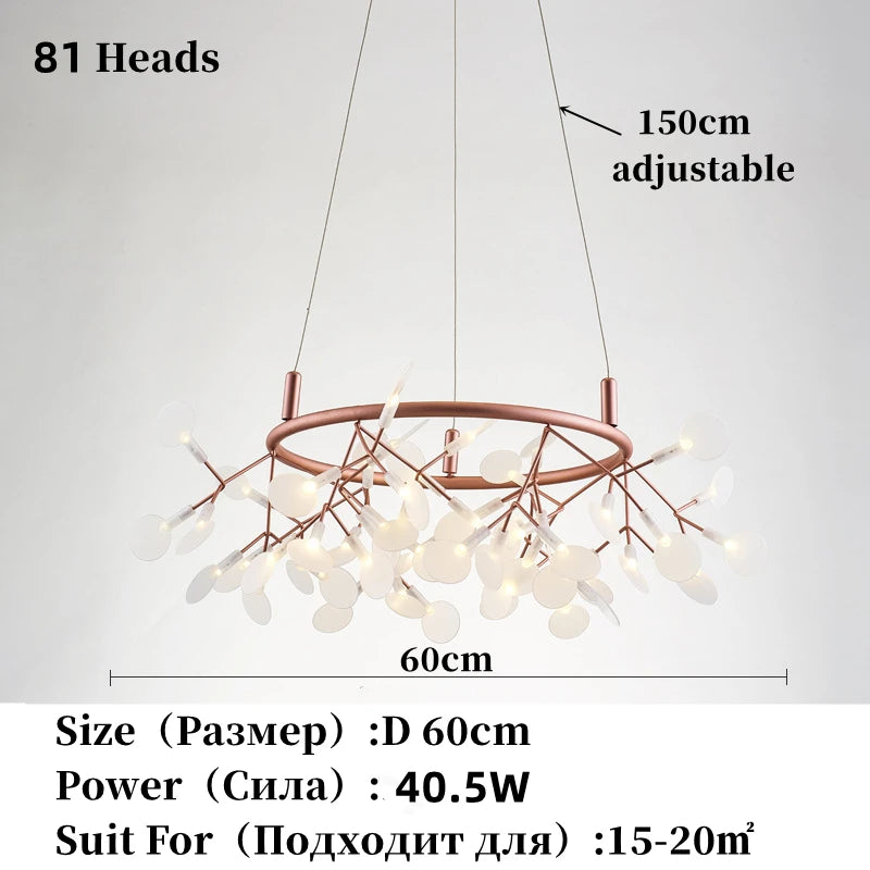 Modern Stainless Steel Ring Pendant Chandelier
