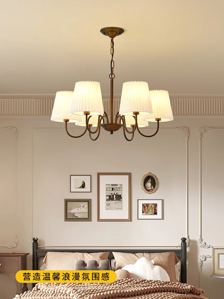 Rustic Pleated Crystal Pendant Light