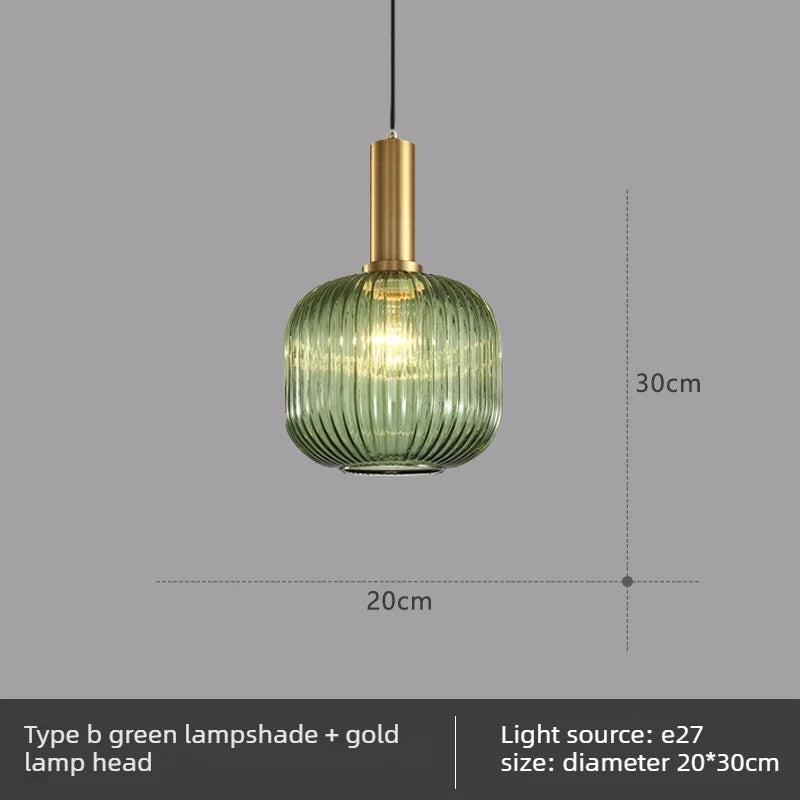 Nordic Glass Pendant Light with Copper Finish