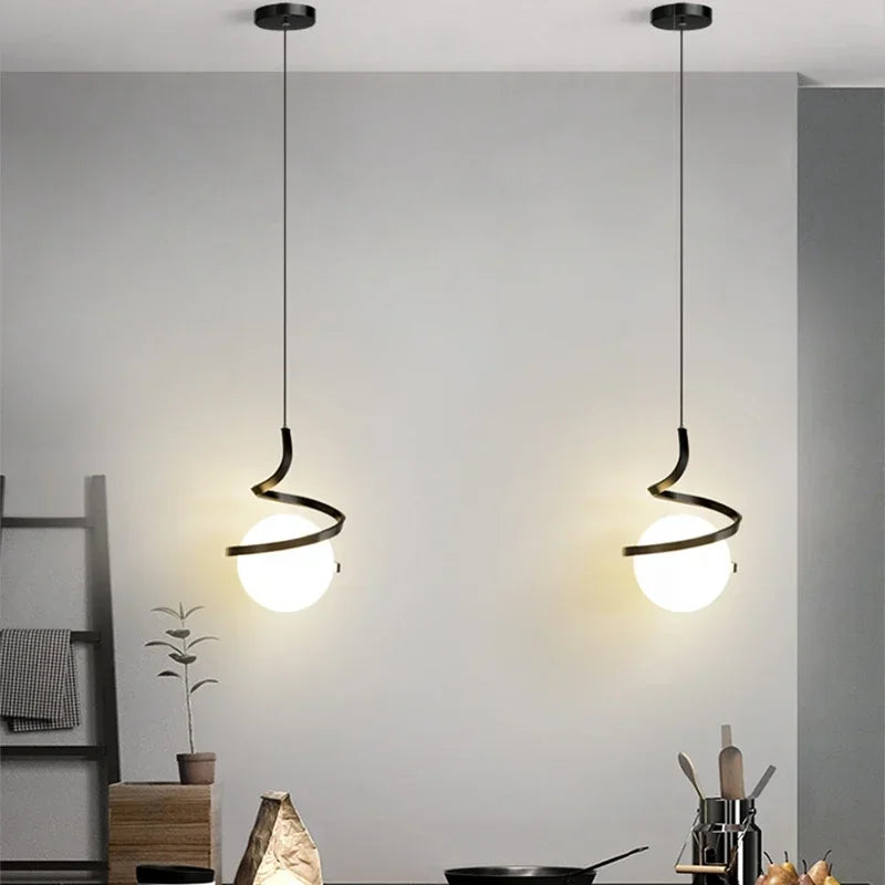 Minimalist Iron Pendant Light for Bedroom & Living Room
