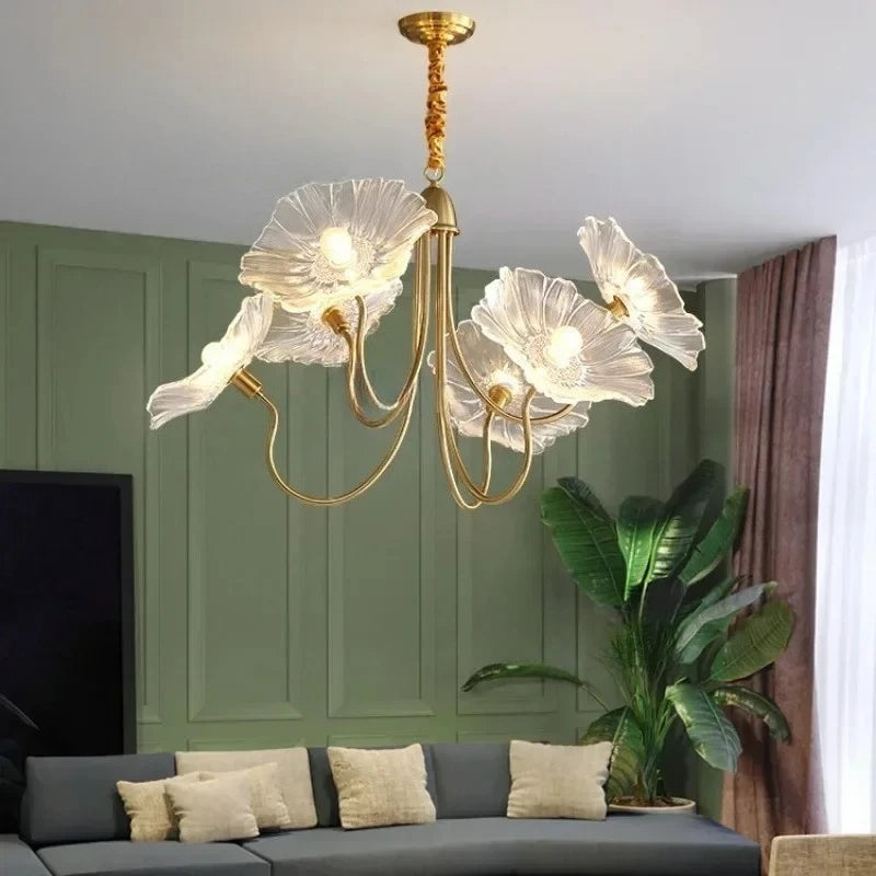 Nordic Glass Pendant Light with Iron Frame
