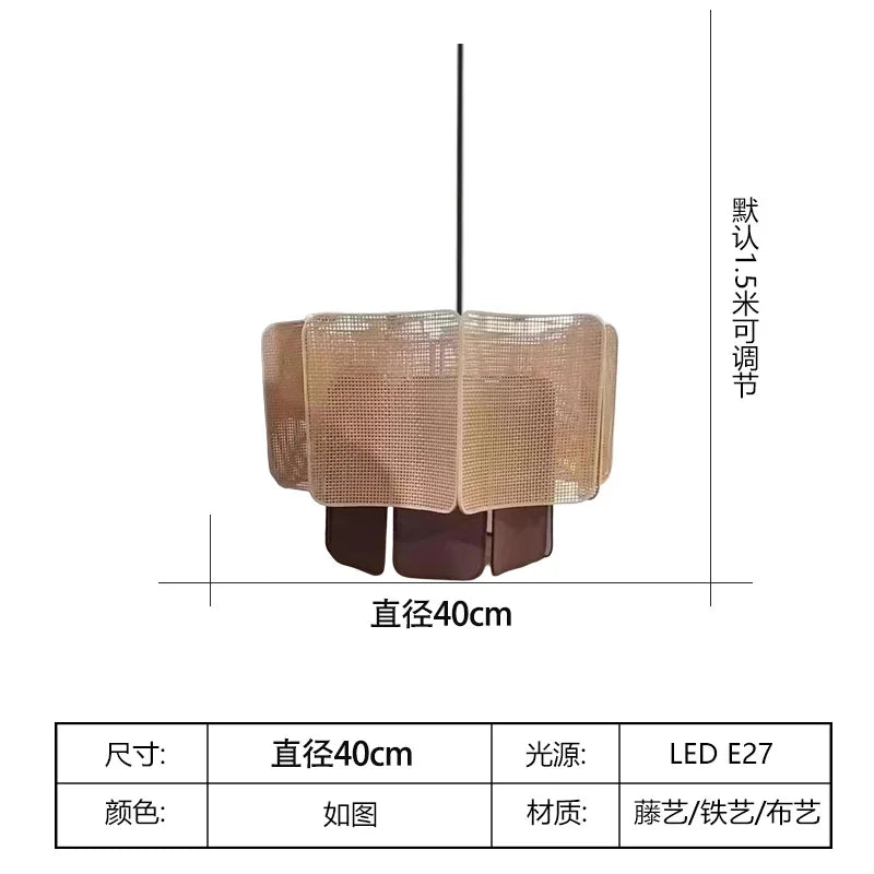 Bohemian Rattan Pendant Light for Dining Room