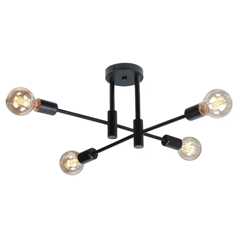 Modern Nordic Branch Ceiling Chandelier Black/Glod E27 Minimalism Living Room Shop Lighting E27 Iron Indoor Line Pendant Lamp