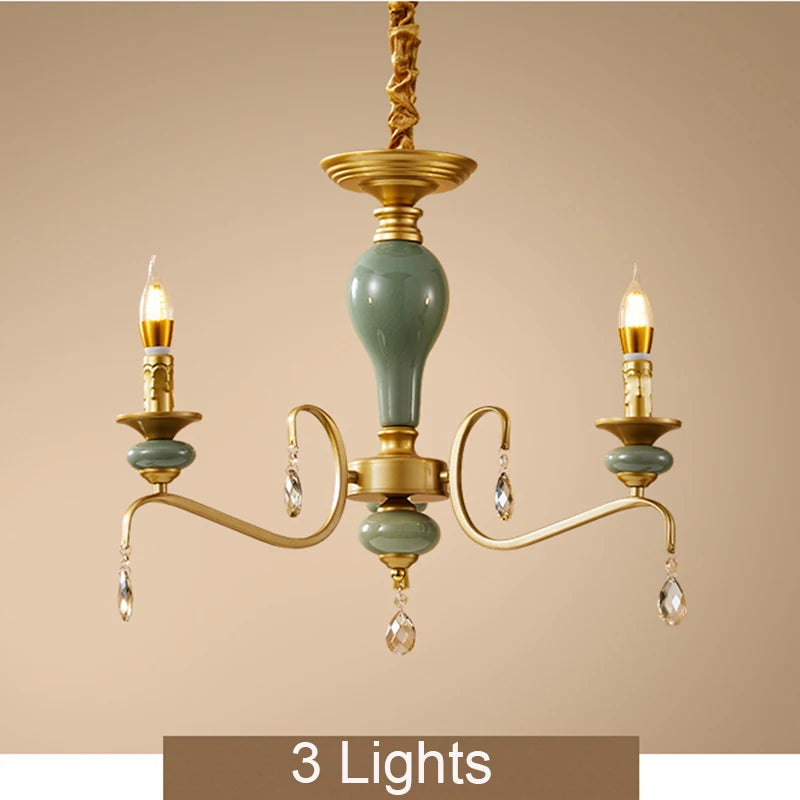 Mediterranean Ceramic Chandelier - Elegant Living Room Lighting