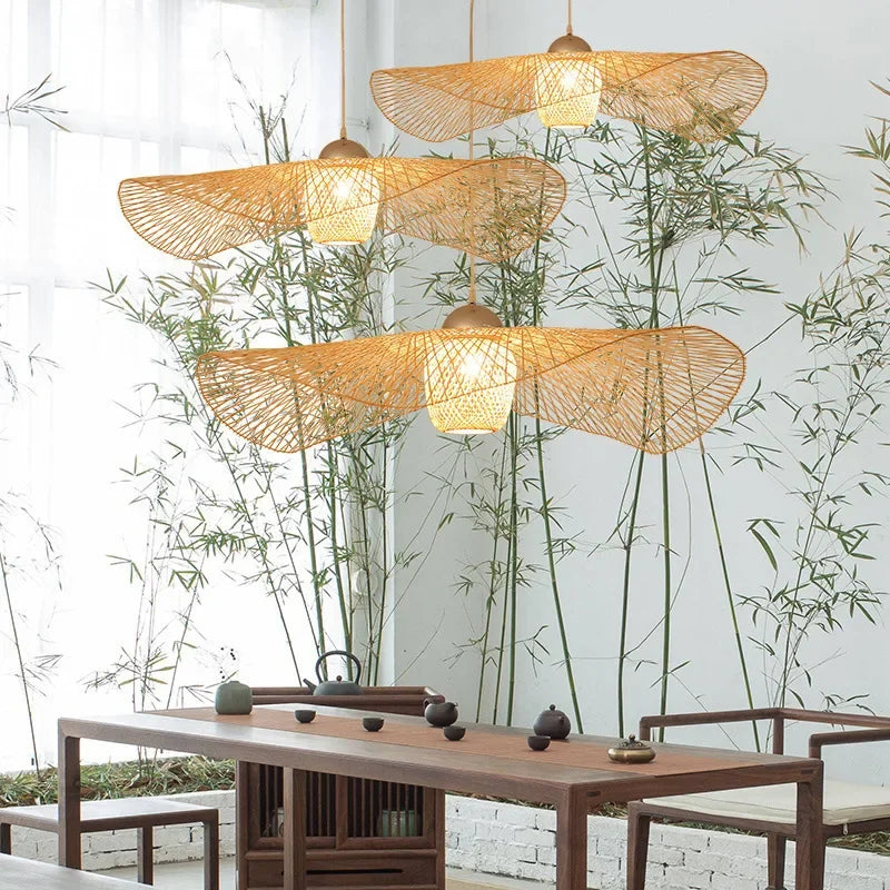 Lámpara Colgante Bohemio de Bambú para Comedor