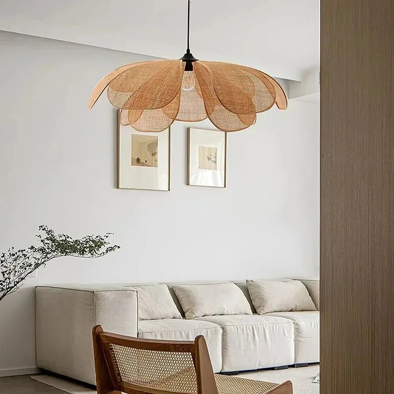 Bohemian Rattan Pendant Light for Bedroom