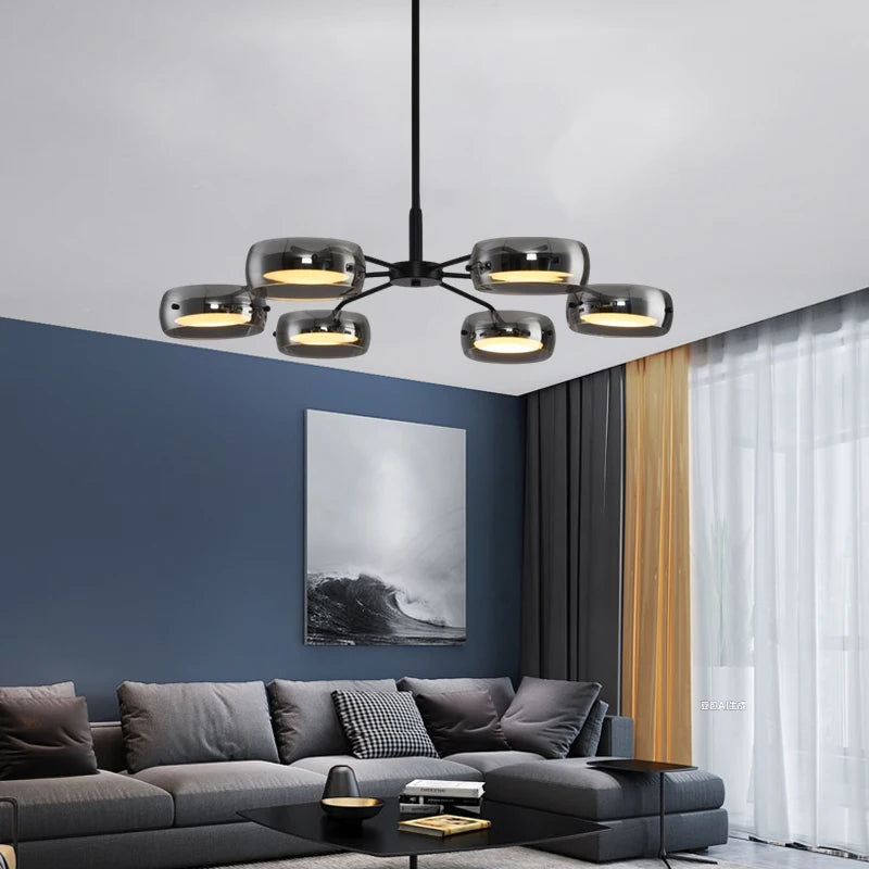 Colgante de cristal minimalista con control remoto