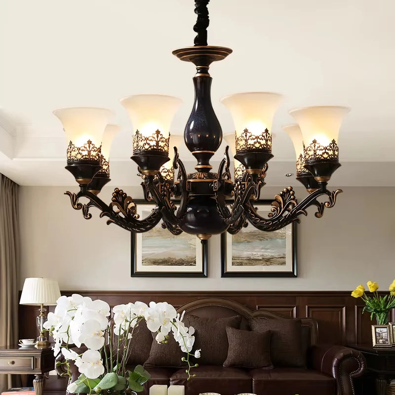 Ceramic Chandelier with E14 Socket Retro Luxurious