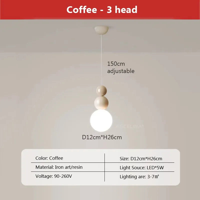 Nordic Brass Glass Pendant Light for Dining Room