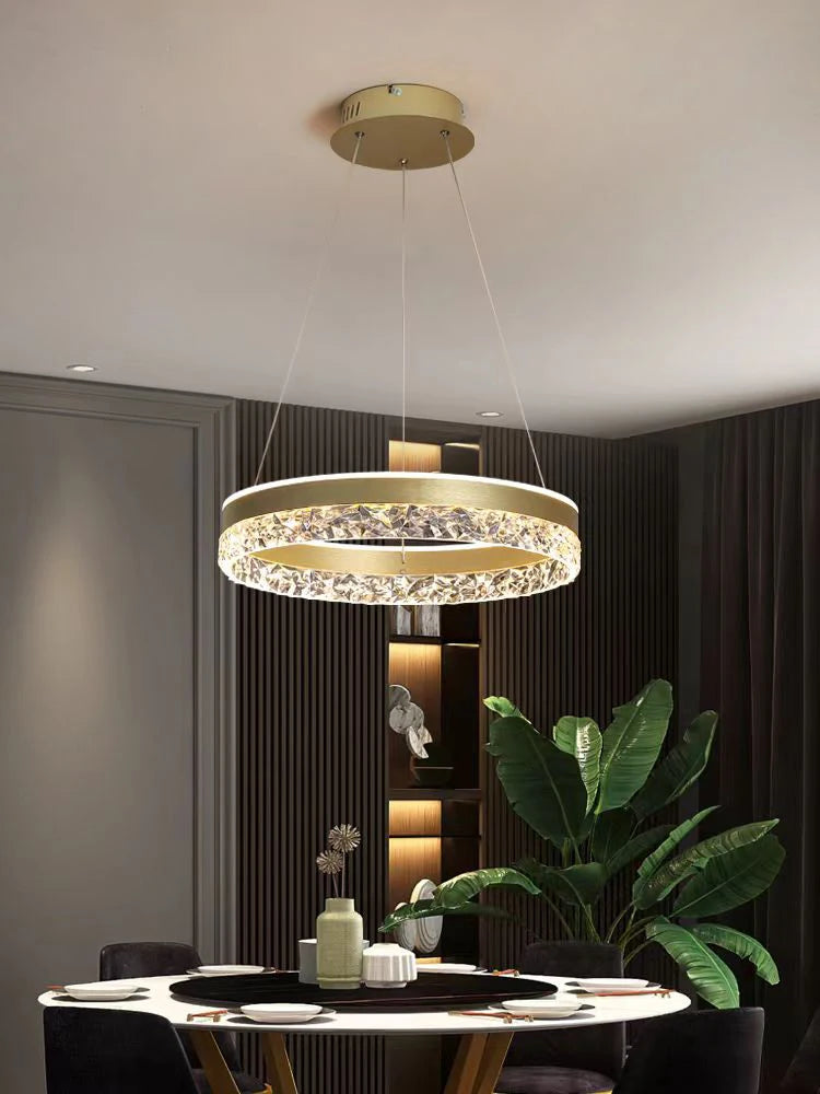 Minimalist Crystal Glass Pendant Light for Bedroom