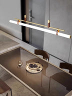 Nordic Brass Pendant Light with Leather Accents