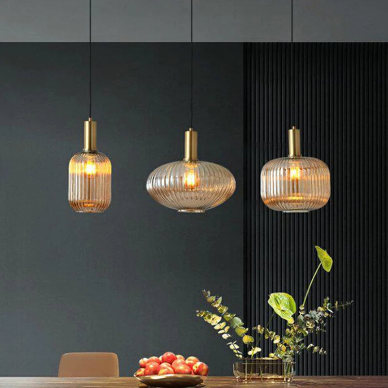 Lámpara colgante de cristal nórdica para comedor