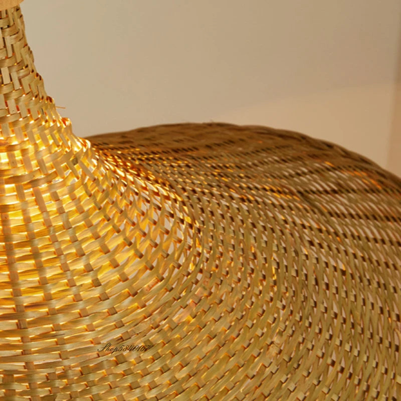 Bohemian Rattan Woven Pendant Light for Dining
