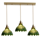 Retro Colored Glass Pendant Light Collection with Brass Fitting for Cafe