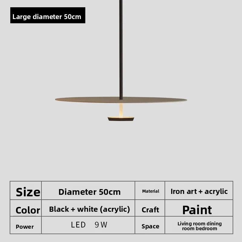 Lámpara colgante de hierro minimalista con detalle de madera