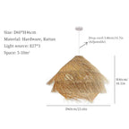 Wabi Sabi Hand Woven Seagrass Pendant Light for Dining Room