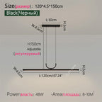 Minimalist Iron Pendant Light - Linear Hanging Lamp