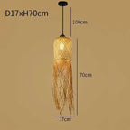 Retro Rattan Pendant Light for Kitchen & Dining