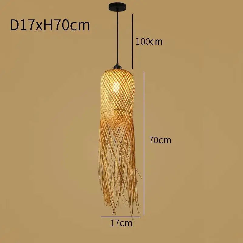 Retro Rattan Pendant Light for Kitchen & Dining