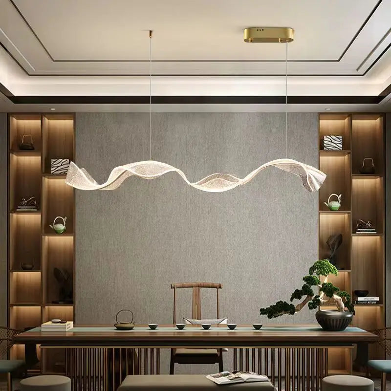 Lámpara colgante LED de onda nórdica para comedor