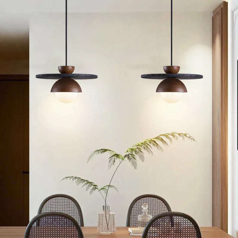 Wabi Sabi Wood Pendant Light for Bedroom
