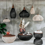 Handwoven Rattan Pendant Light - Bohemian Wabi Sabi