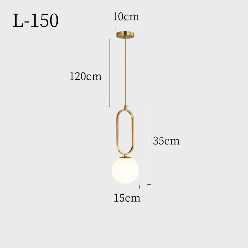 Lámpara Colgante Nórdica Minimalista de Bola de Cristal