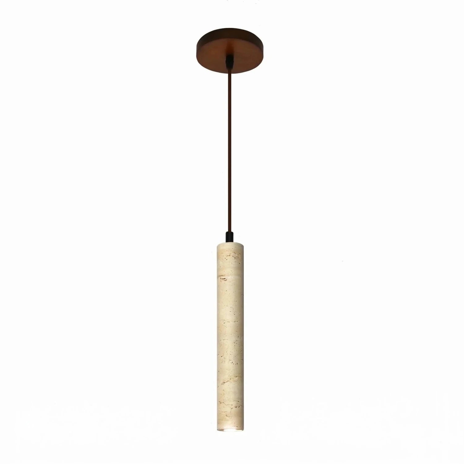 Slim Travertine Led Pendant Lamp Natural Stone Suspension Ceiling Hanging Light for Bedroom Bedside Dining Room Kitchen Island