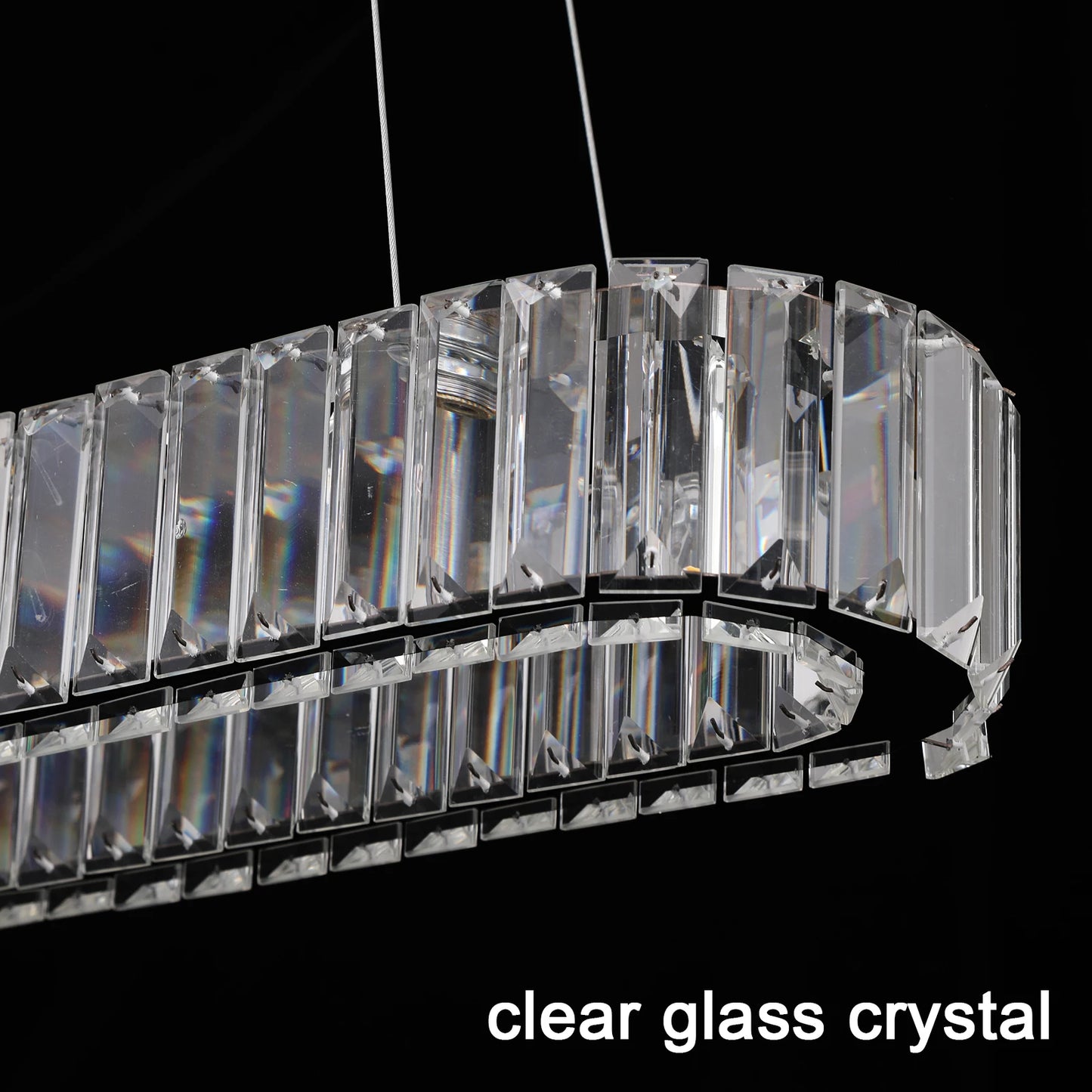 Modern Crystal Oval LED Chandelier Ceiling Lamp