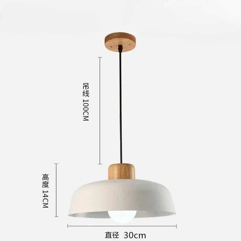 Nordic Wood Metal Pendant Light for Dining Room