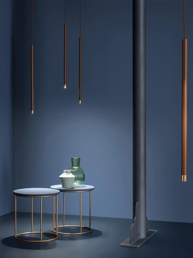 Minimalist Wood Pendant Light for Staircase