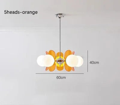 Retro Glass Pendant Light with Amber Accents