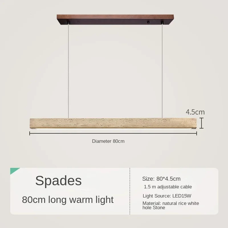 Minimalist Wood Stone Pendant Light for Dining